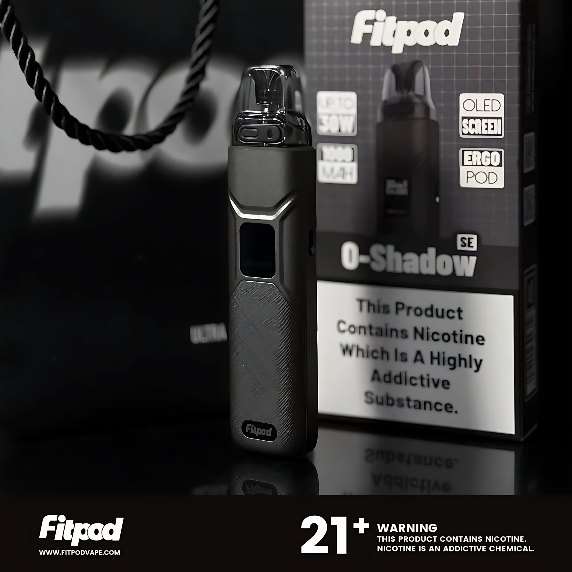FITPOD O‑SHADOW SE 30W 高性能可調功率註油主機 支援小蠻牛彈倉與OLED螢幕