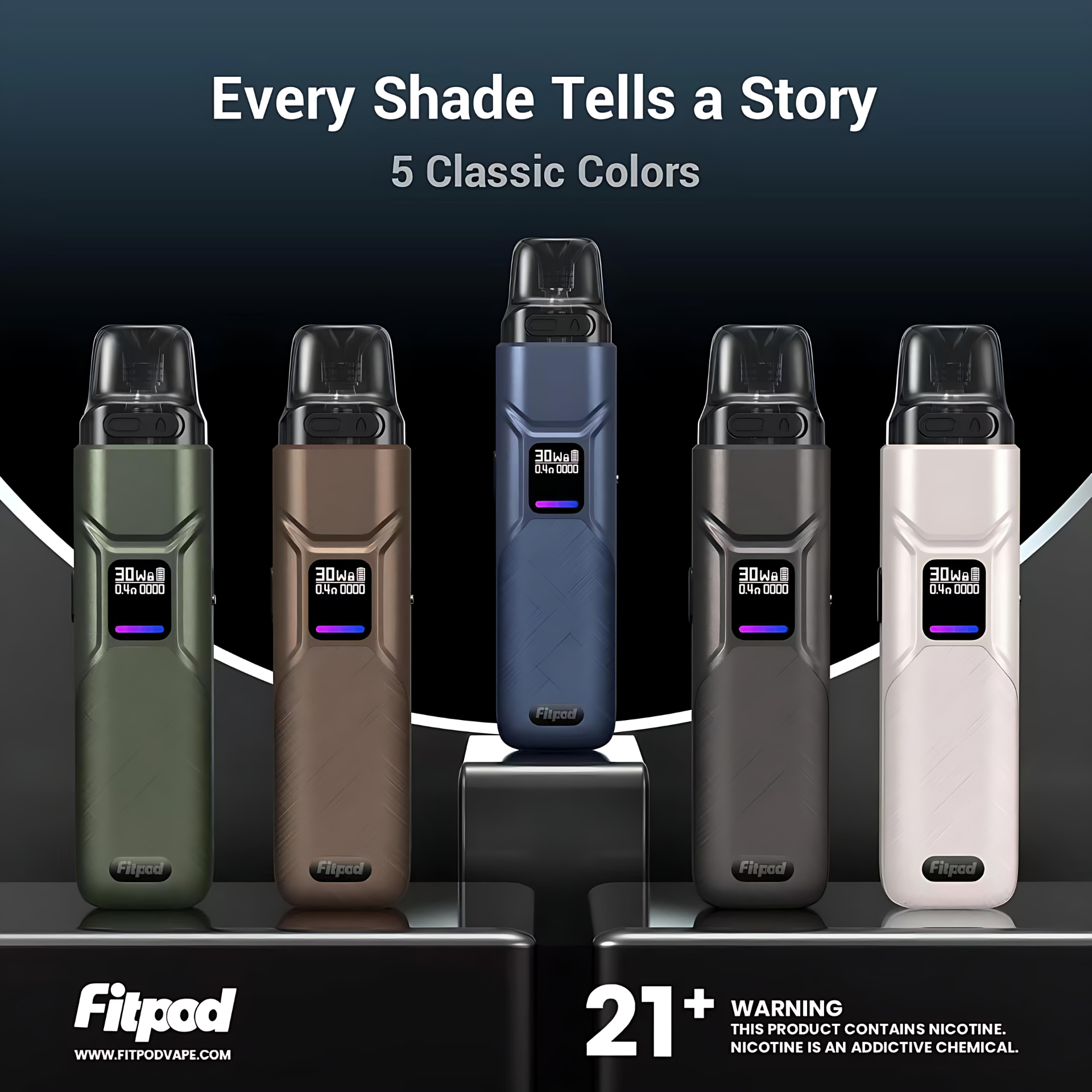FITPOD O‑SHADOW SE 30W 高性能可調功率註油主機 支援小蠻牛彈倉與OLED螢幕