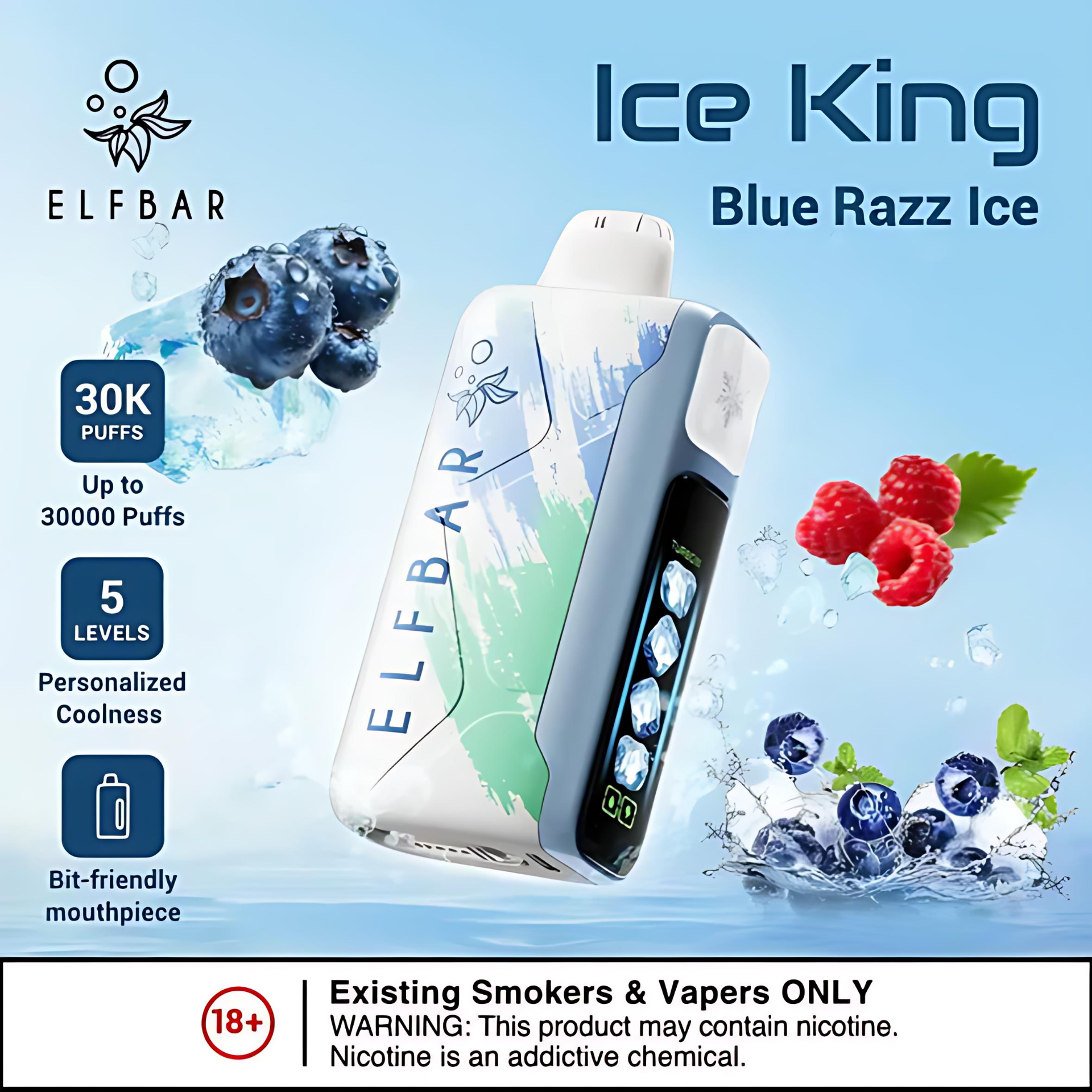ElfBar Ice King 30k 拋棄式:五檔涼度調節