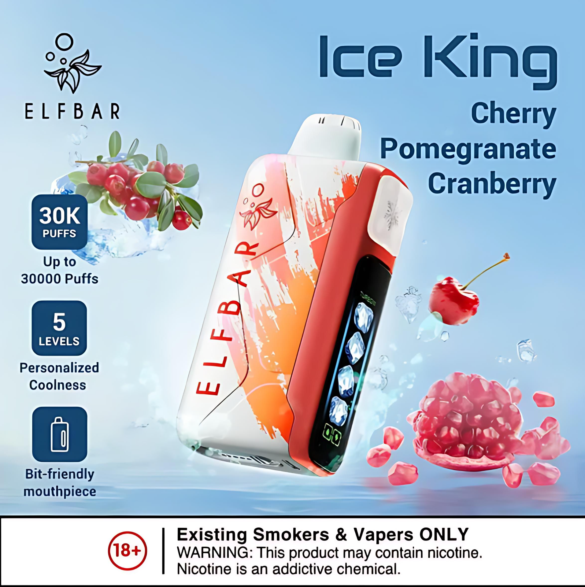 ElfBar Ice King 30k 拋棄式:五檔涼度調節