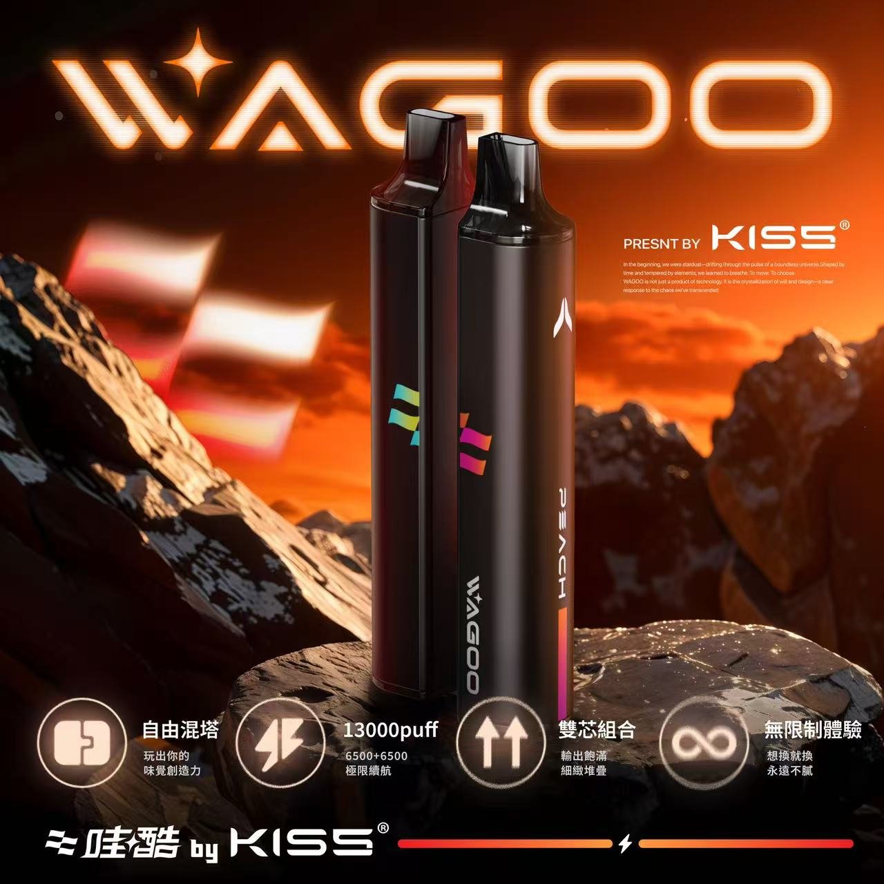 WAGOO 哇酷 6500 拋棄式:雙口味自由混搭