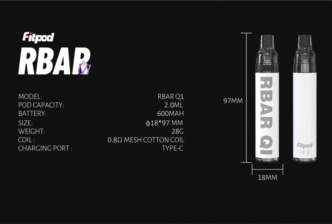 Fitpod RBAR Q1拋棄式 :專業長效性能規格